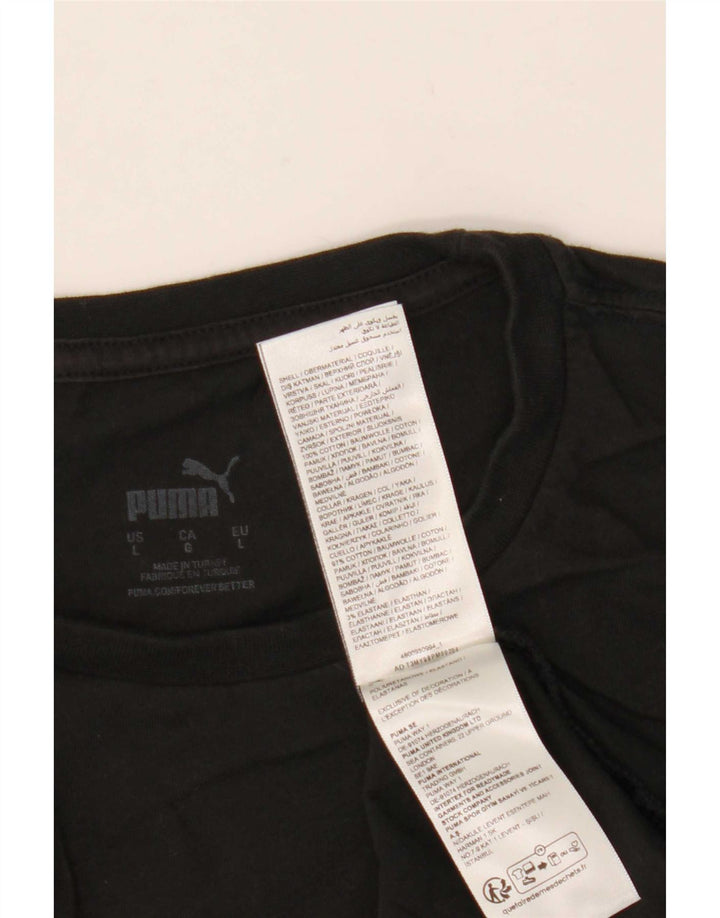Puma Mens T-Shirt Top Large Black Cotton