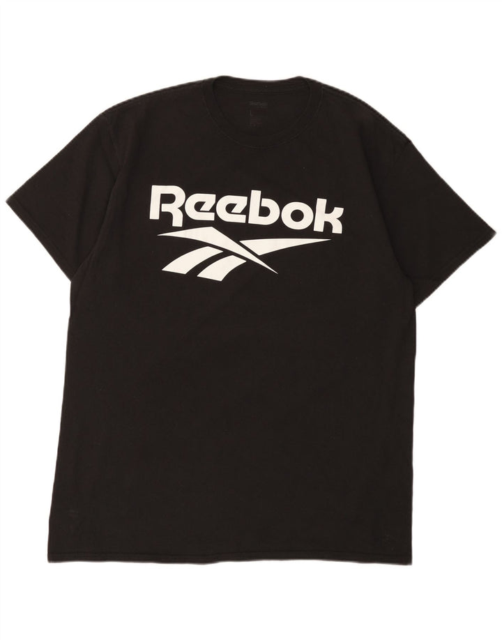 Reebok Mens Graphic T-Shirt Top Large Black