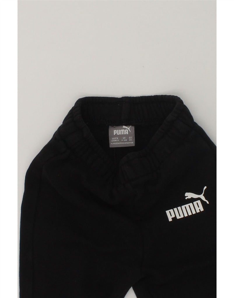 PUMA Baby Boys Graphic Joggers Tracksuit Trousers 3-6 Months Black Cotton | Vintage Puma | Thrift | Second-Hand Puma | Used Clothing | Messina Hembry 