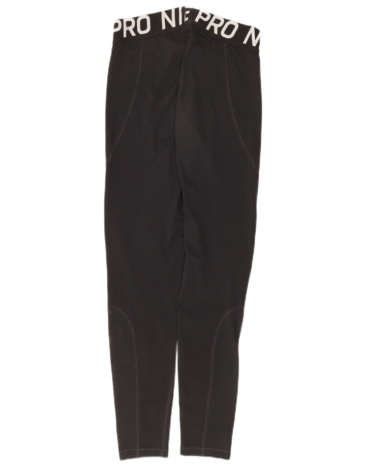 Nike Womens Dri Fit Graphic Leggings UK 16 Large  Black Polyester