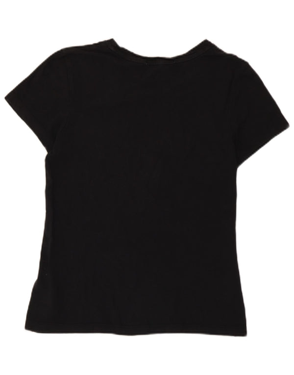 Calvin Klein Jeans Womens Graphic T-Shirt Top UK 10 Small Black Cotton