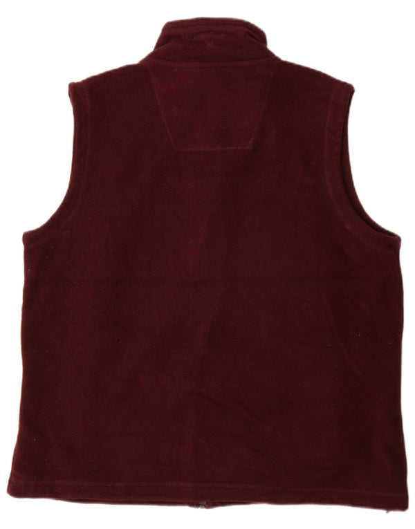 James Pringle Mens Fleece Gilet UK 38 Medium Burgundy Polyester