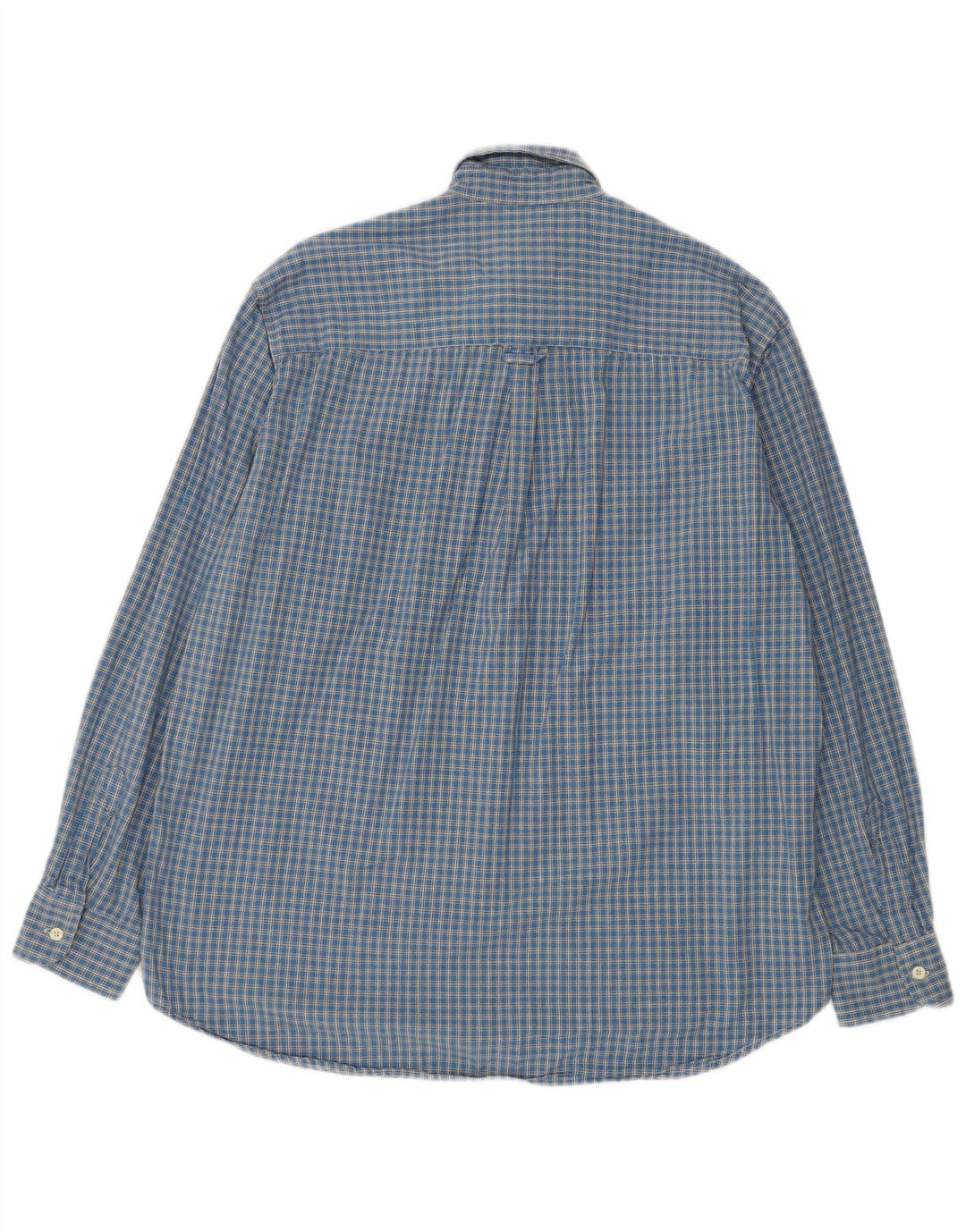 Carrera Mens Flannel Shirt Size 41/42 Large Blue Check Cotton