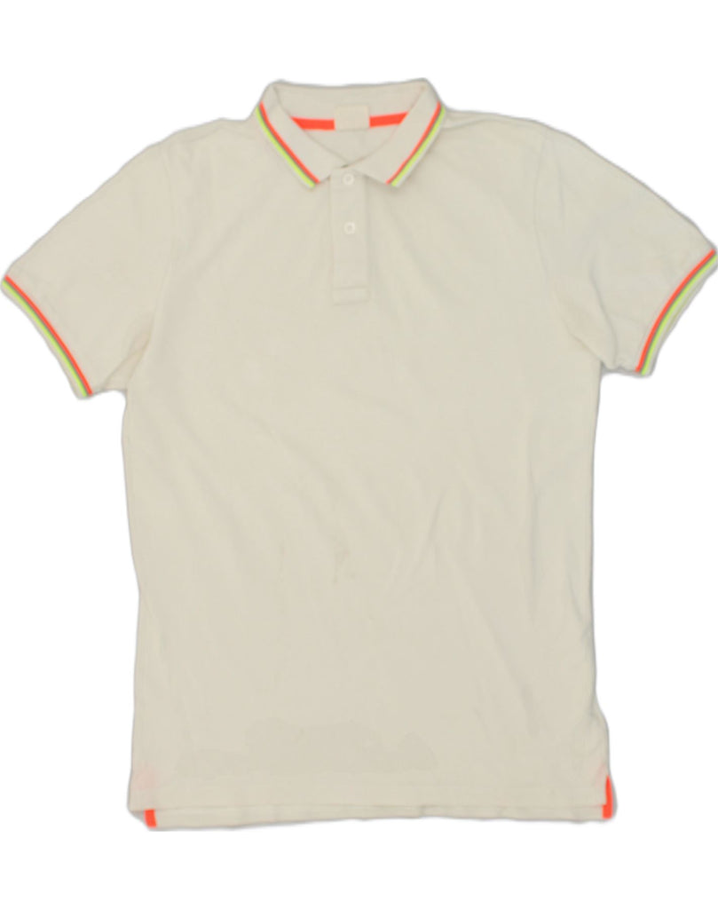 SUNDEK Mens Polo Shirt Large White Cotton | Vintage Sundek | Thrift | Second-Hand Sundek | Used Clothing | Messina Hembry 