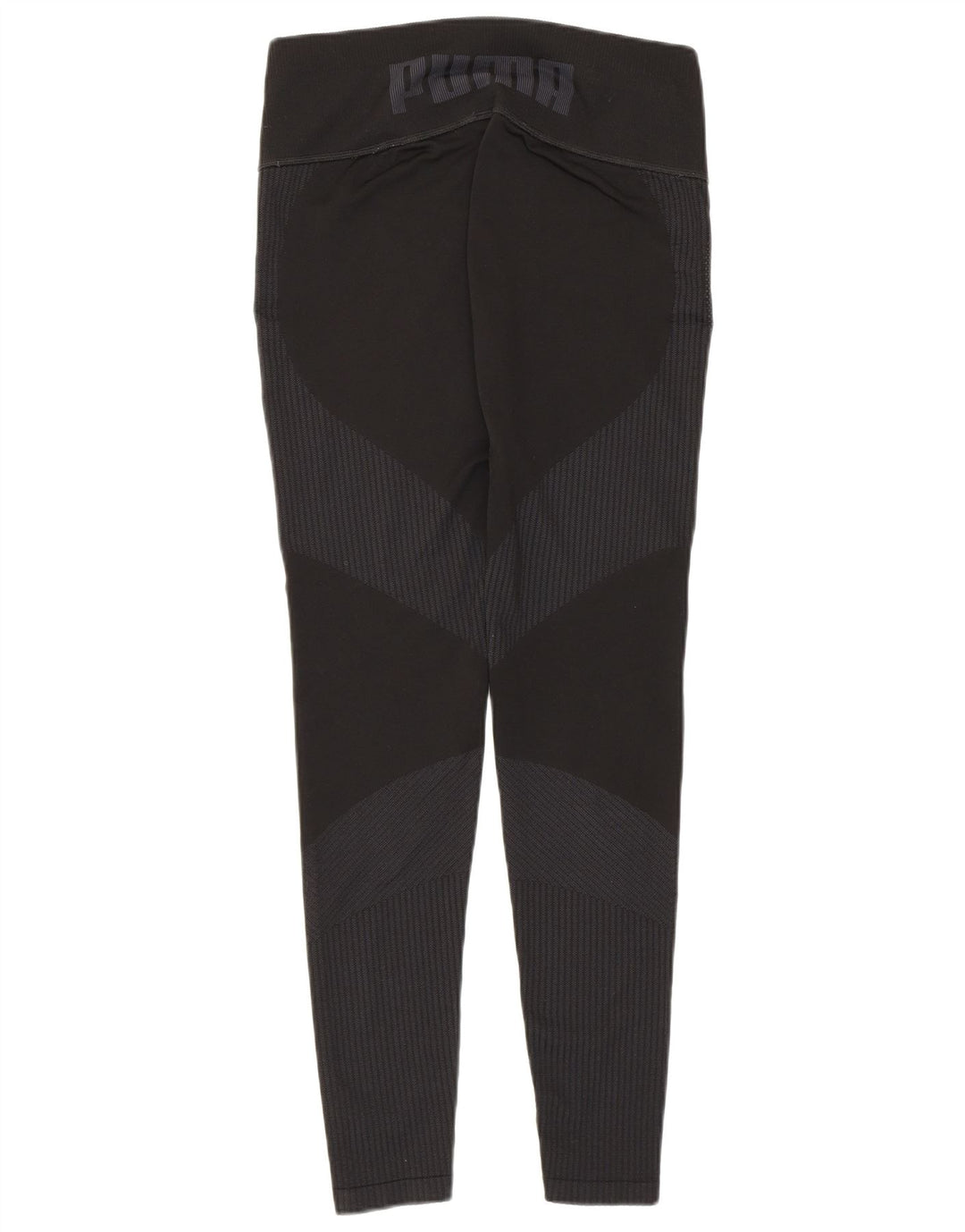 Puma Womens Graphic Leggings UK 14 Large Black Striped