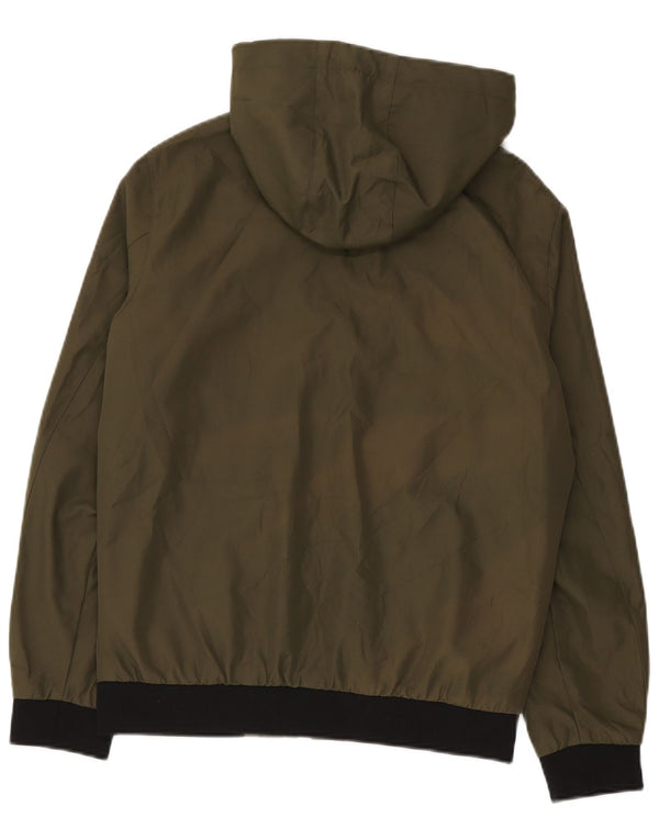 Jack & Jones Mens Hooded Windbreaker Jacket UK 36 Small Khaki Polyester