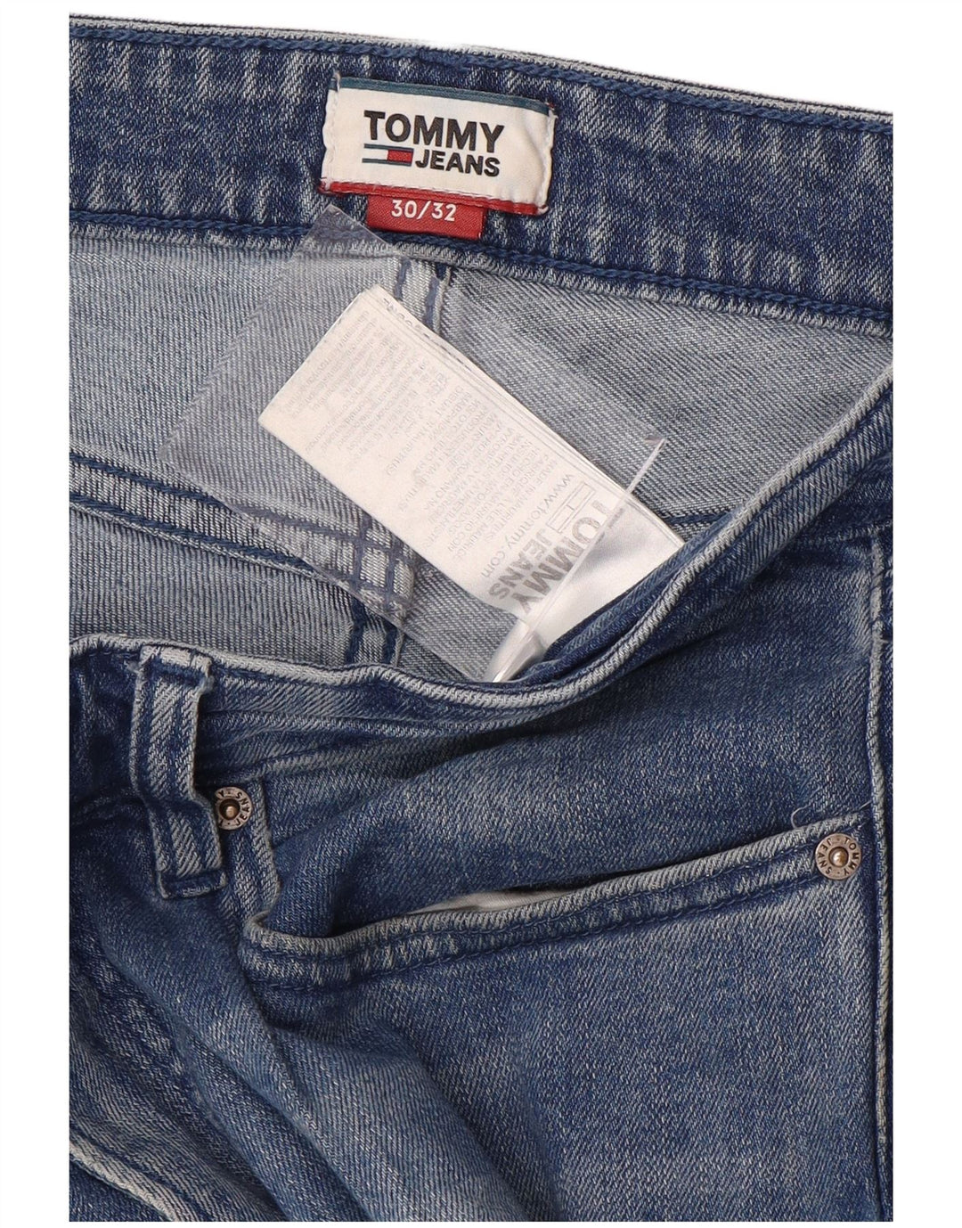TOMMY HILFIGER Mens Slim Tapered Jeans W30 L32 Blue Cotton
