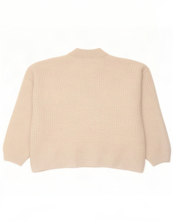 Marks & Spencer Womens Crop Turtle Neck Jumper Sweater UK 14 Medium Beige