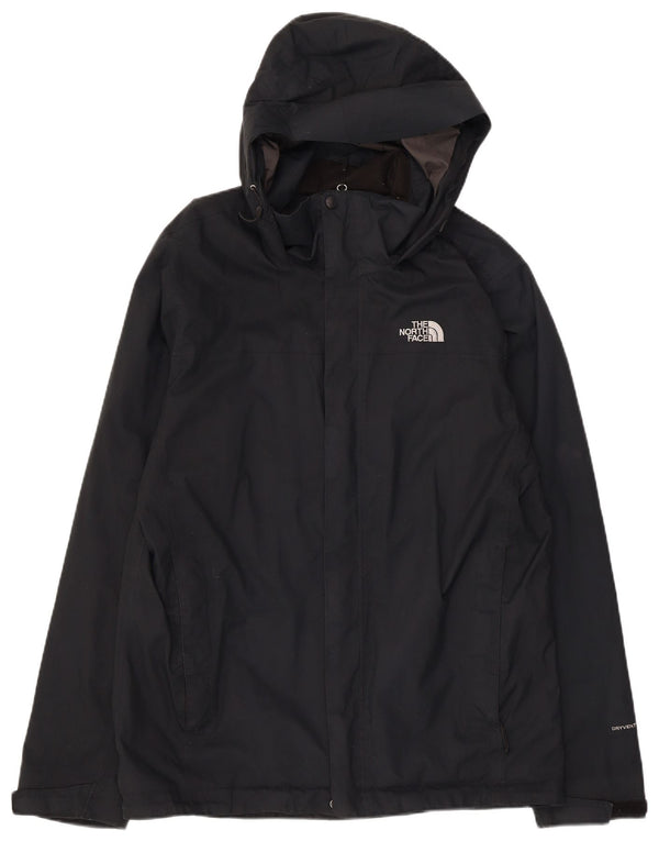 THE NORTH FACE Mens Hooded Rain Jacket UK 38 Medium Navy Blue Polyester