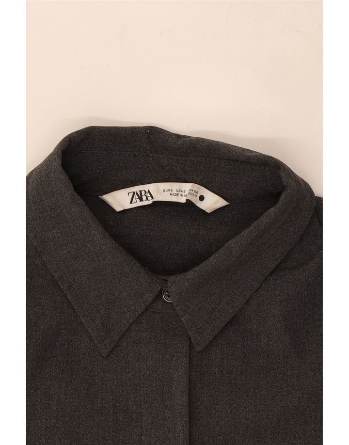 Zara Womens Loose Fit Shirt UK 10 Small Grey
