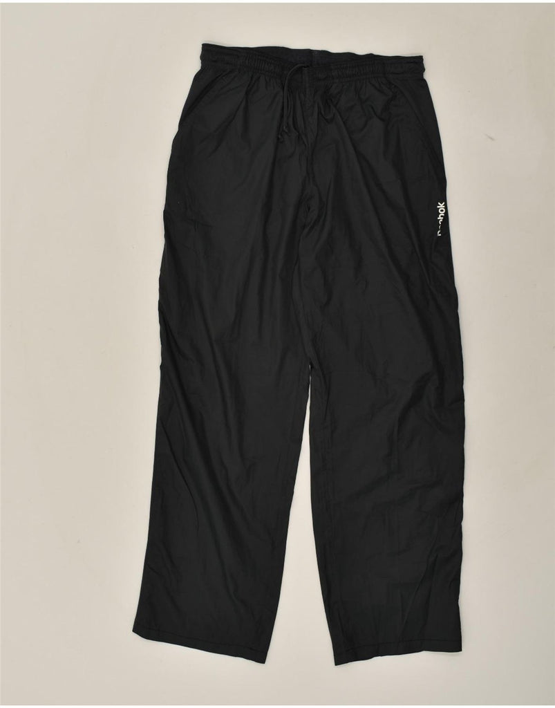 REEBOK Mens Tracksuit Trousers Small Black Polyester | Vintage Reebok | Thrift | Second-Hand Reebok | Used Clothing | Messina Hembry 