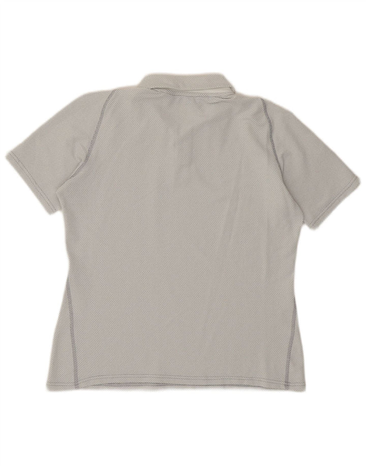 K-WAY Womens Polo Shirt UK 14 Medium Grey Polyester