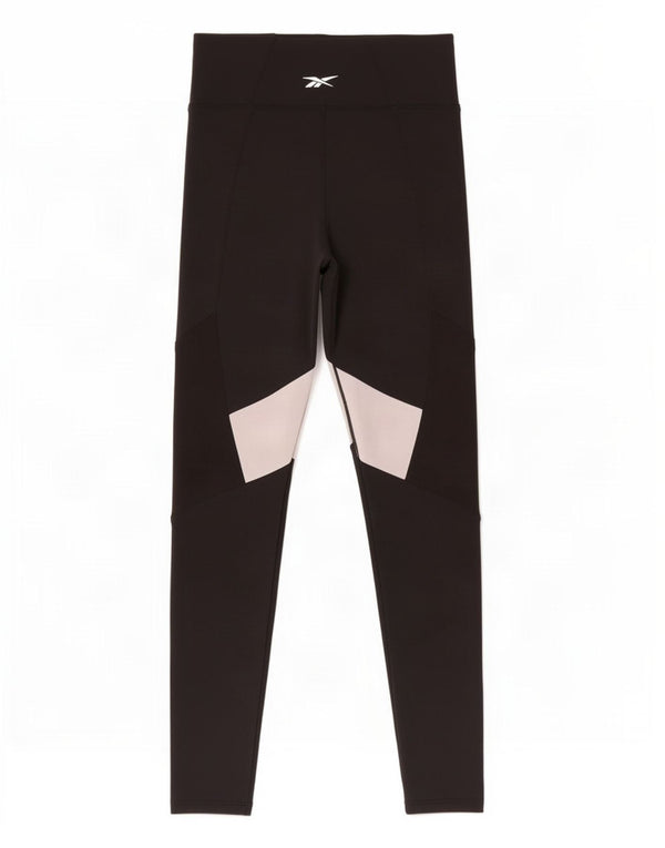 Reebok Womens Leggings UK 4/6 XS Black Colourblock Nylon