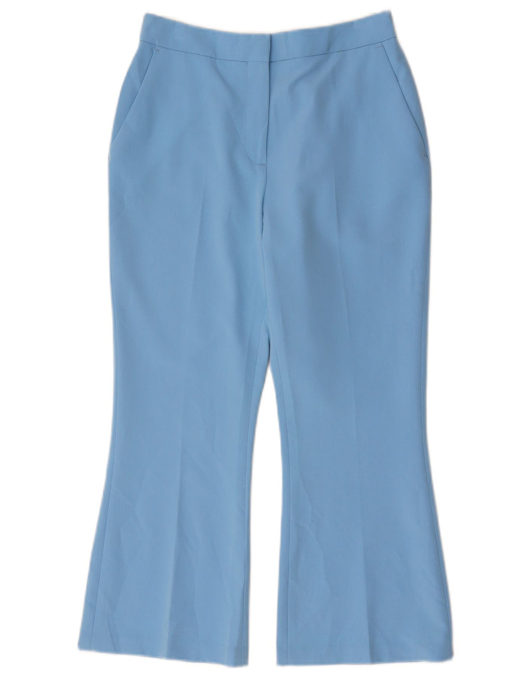 Topshop Womens Bootcut Cropped Trousers UK 8 Small W26 L24 Blue Polyester