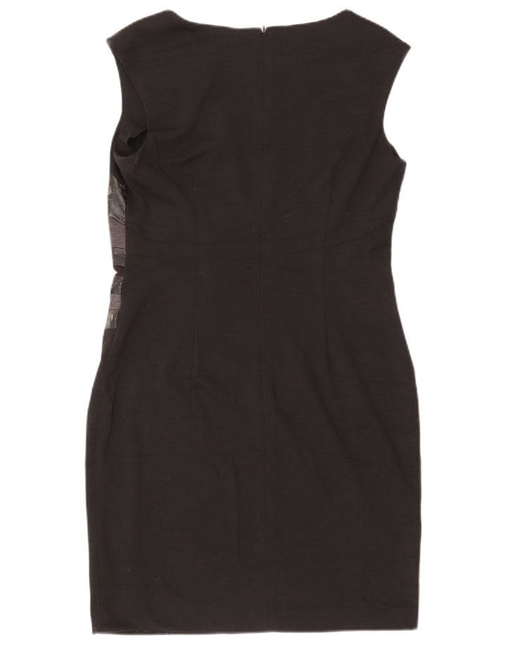 Calvin Klein Womens Sleeveless Sheath Dress US 10 Medium Black Colourblock