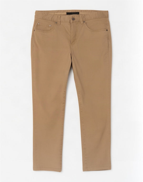 Calvin Klein Mens Straight Casual Trousers W33 L29 Khaki Cotton