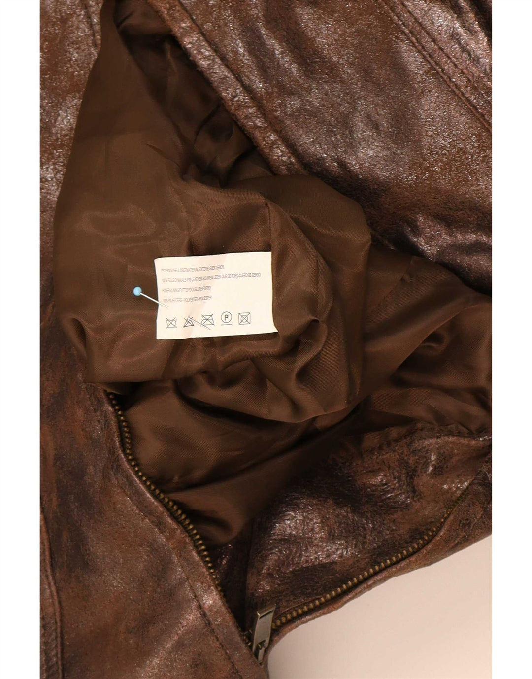 BVS Womens Leather Jacket EU 43 Large Brown
