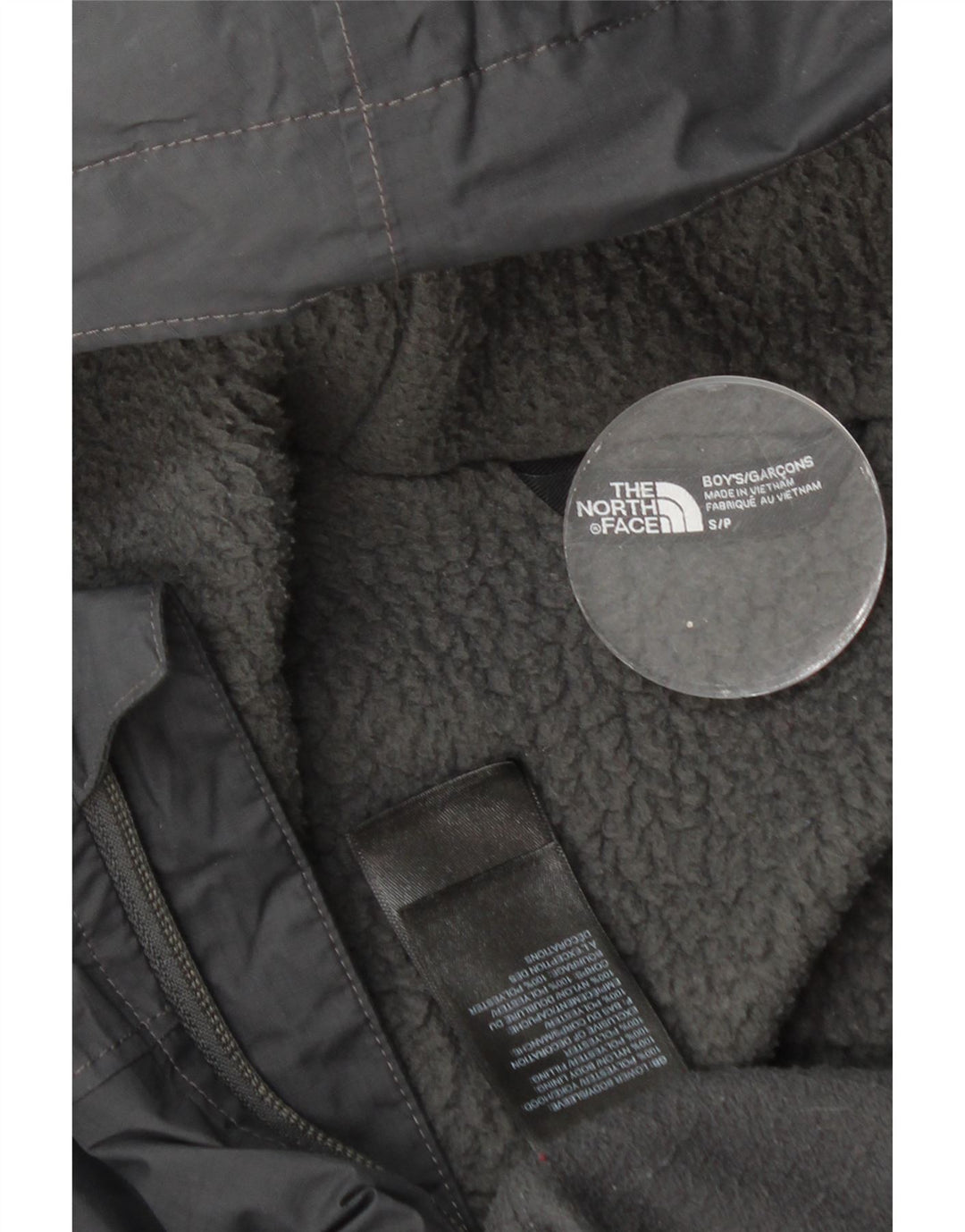 The North Face Boys Windbreaker Jacket 7-8 Years Small Grey Colourblock