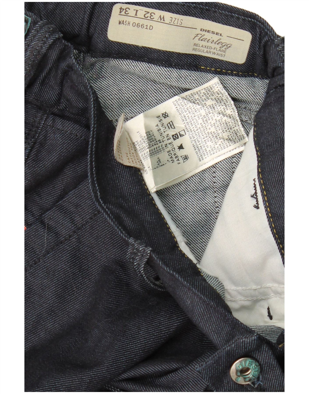 DIESEL Womens Flairlegg-a Relaxed Fit Flared Jeans W32 L31  Navy Blue