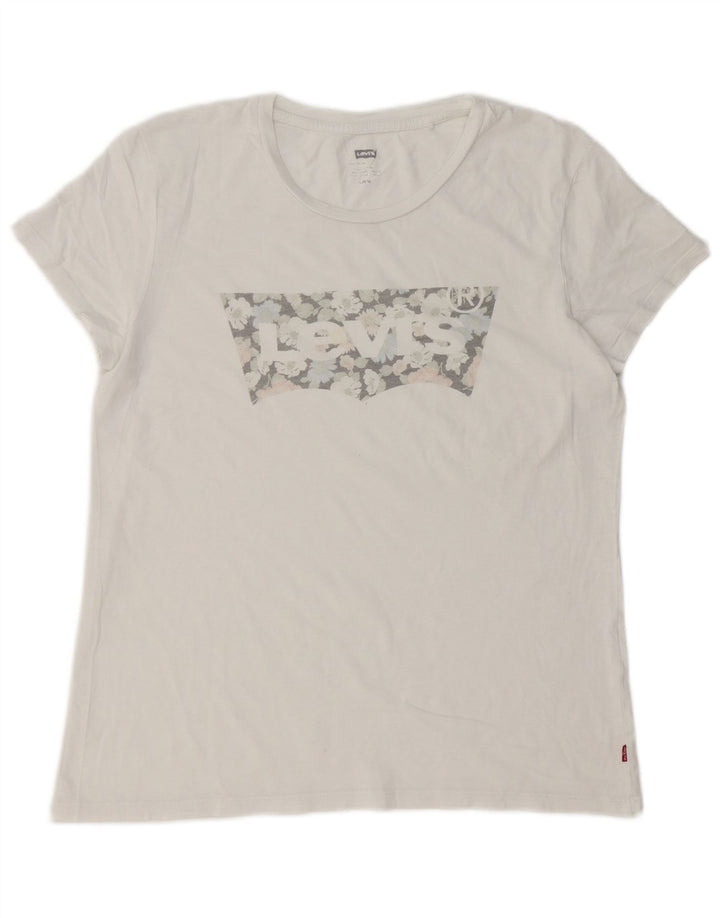 Levi's Womens Graphic T-Shirt Top UK 16 Large White