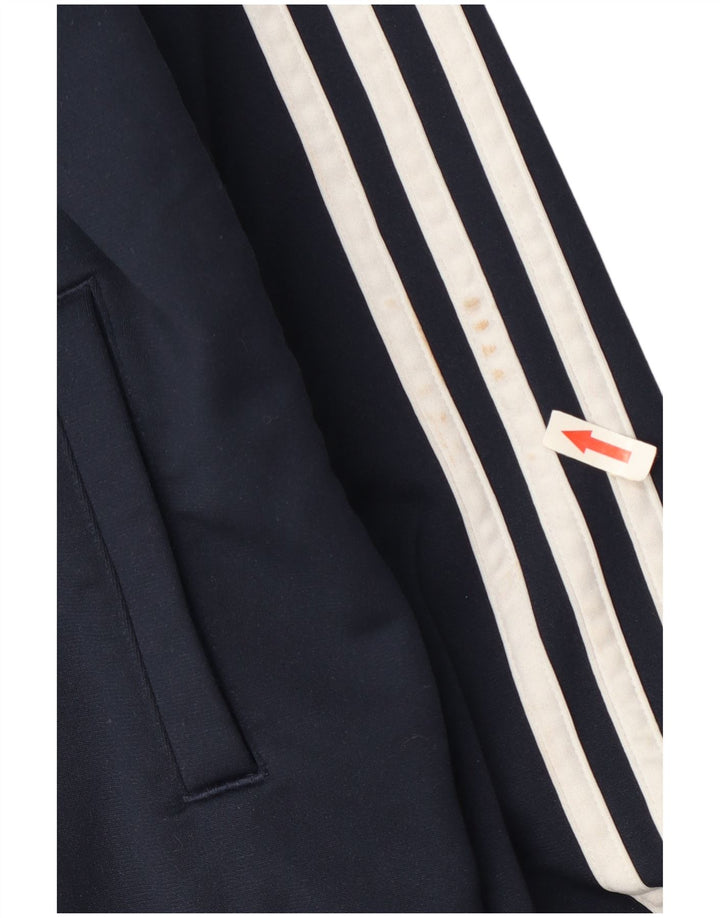 Adidas Boys Tracksuit Top Jacket 15-16 Years Navy Blue Polyester