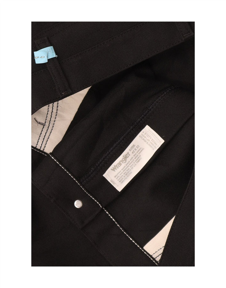 Wrangler Mens Straight Casual Trousers W42 L32 Black Polyester