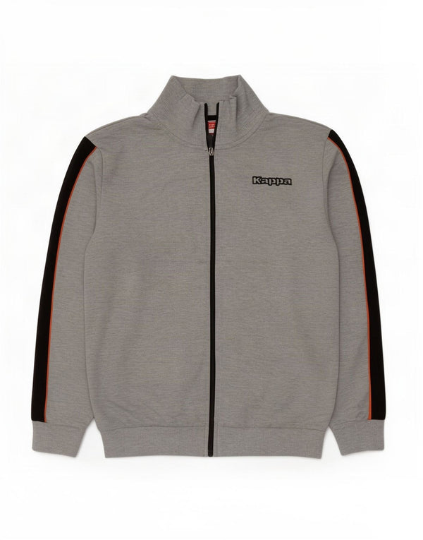 Kappa Mens Tracksuit Top Jacket Large Grey Colourblock Polyester