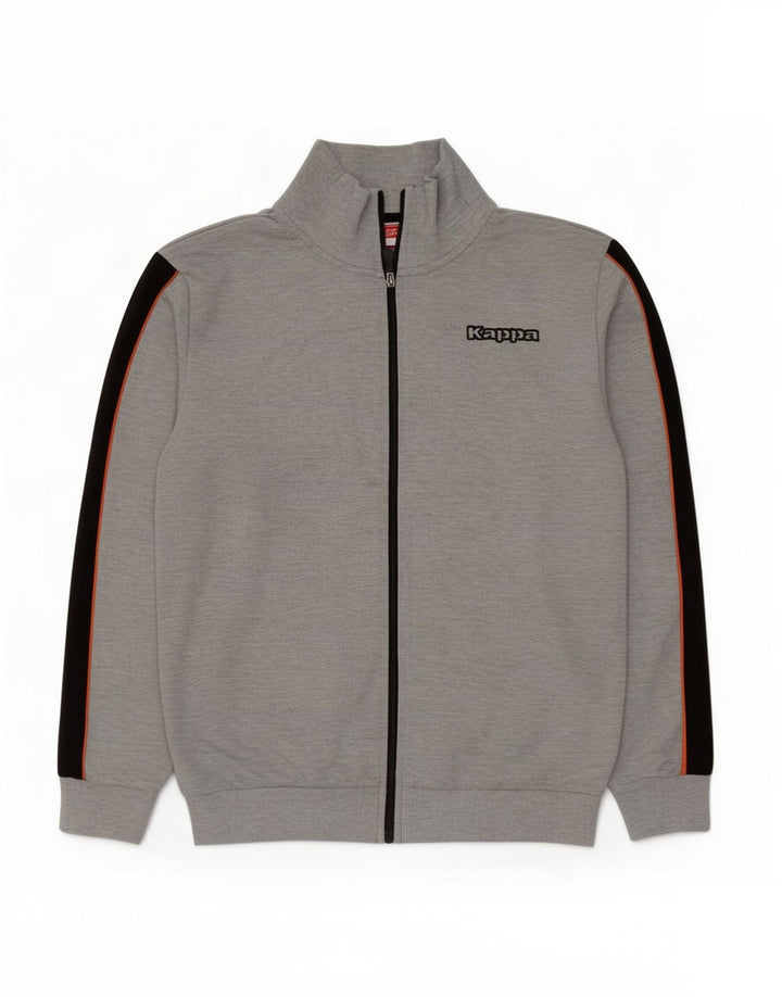 Kappa Mens Tracksuit Top Jacket Large Grey Colourblock Polyester