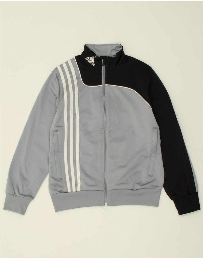 ADIDAS Boys Tracksuit Top Jacket 9-10 Years Grey Colourblock Polyester | Vintage Adidas | Thrift | Second-Hand Adidas | Used Clothing | Messina Hembry 