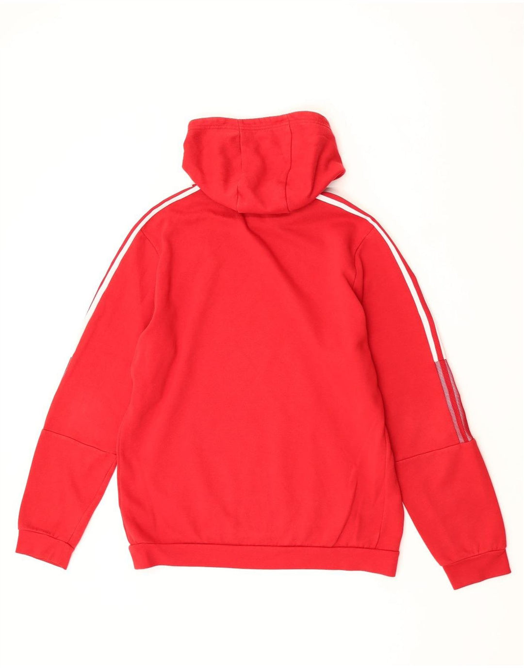 Adidas Mens Hoodie Jumper Large Red Cotton