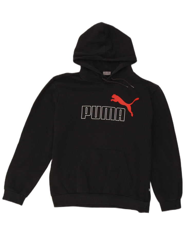 Puma Mens Graphic Hoodie Jumper Medium Black Cotton