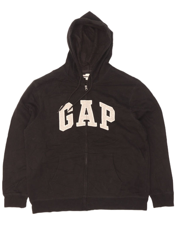 Gap Mens Graphic Zip Hoodie Sweater XL Black Cotton