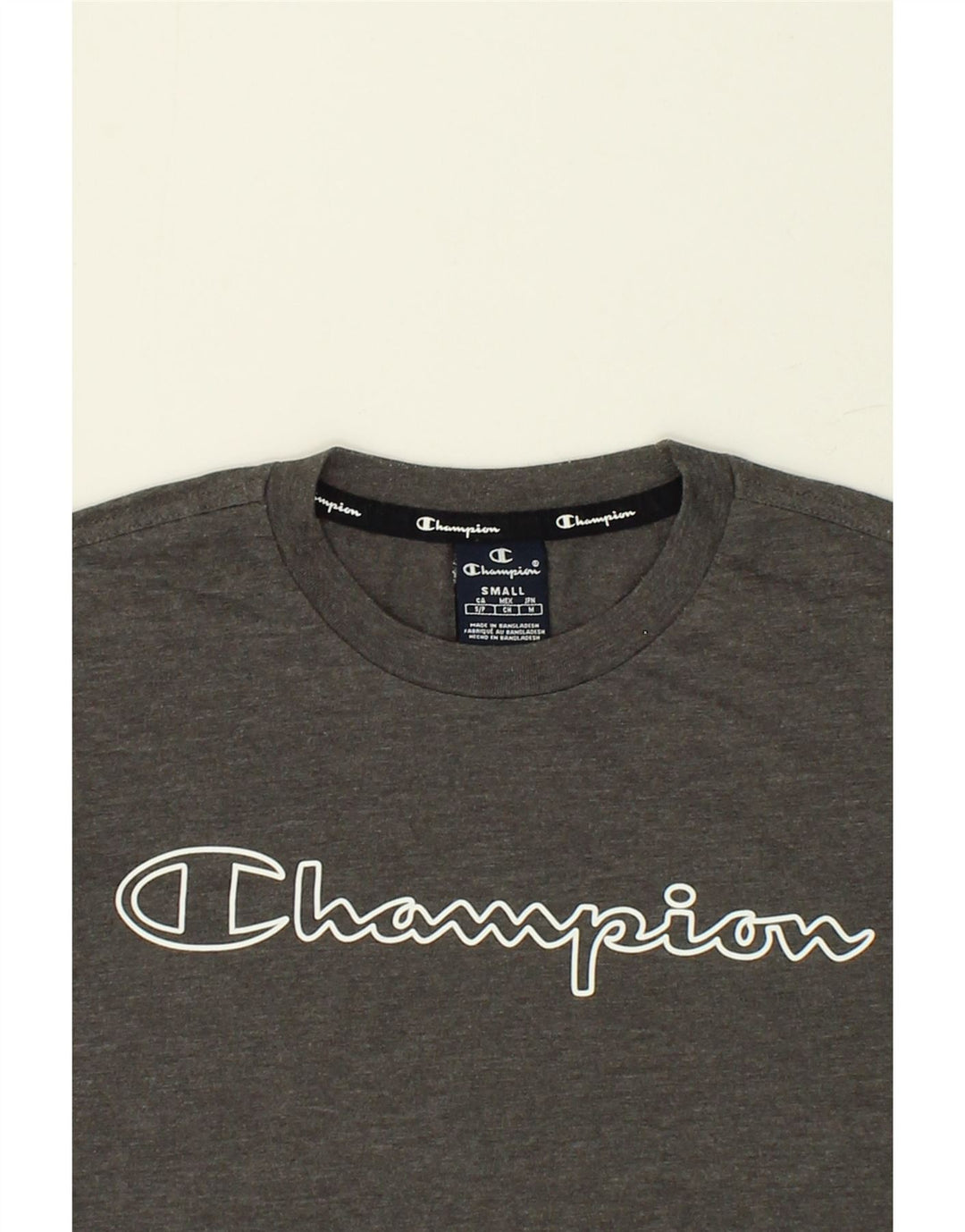 CHAMPION Mens Graphic T-Shirt Top Small Grey Cotton Vintage Champion and Second-Hand Champion from Messina Hembry 