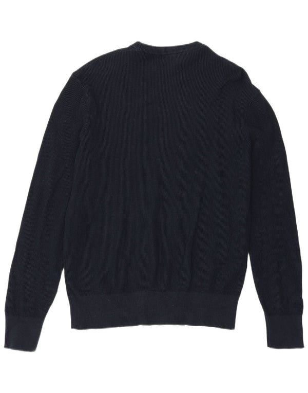 Zara Mens Crew Neck Jumper Sweater Small Navy Blue