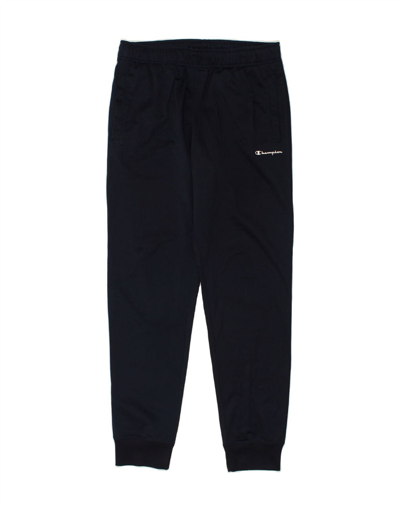 CHAMPION Mens Tracksuit Trousers Joggers Medium Navy Blue Polyester | Vintage Champion | Thrift | Second-Hand Champion | Used Clothing | Messina Hembry 