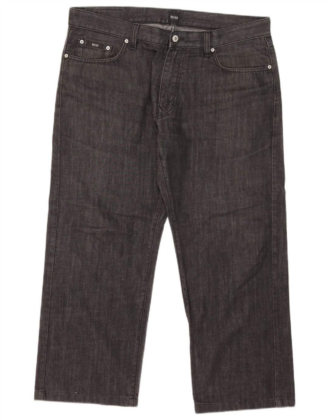 Hugo Boss Mens Straight Jeans W38 L26 Black Cotton