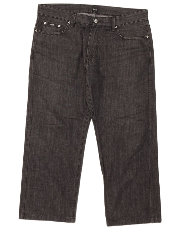 Hugo Boss Mens Straight Jeans W38 L26 Black Cotton