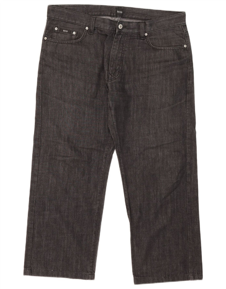 Hugo Boss Mens Straight Jeans W38 L26 Black Cotton