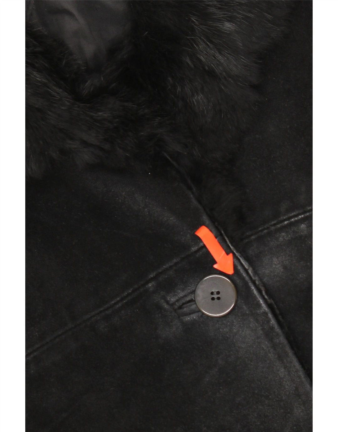 Conbipel Womens 3 Button Suede Blazer Jacket IT 48 XL Black Leather