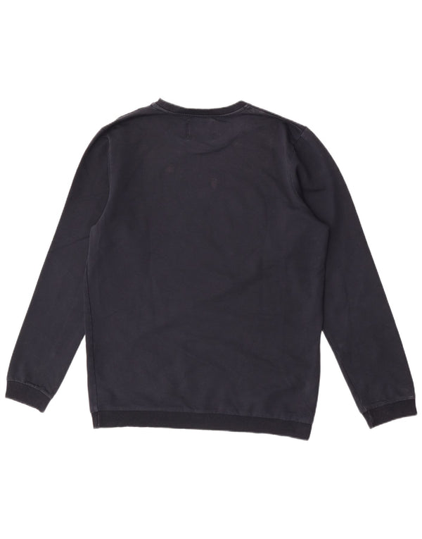 Jack & Jones Mens Graphic Sweatshirt Jumper Large Navy Blue Cotton