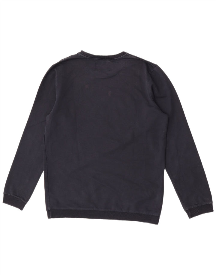 Jack & Jones Mens Graphic Sweatshirt Jumper Large Navy Blue Cotton