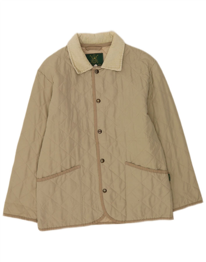 Vintage Mens Quilted Jacket UK 36 Small Green Polyester