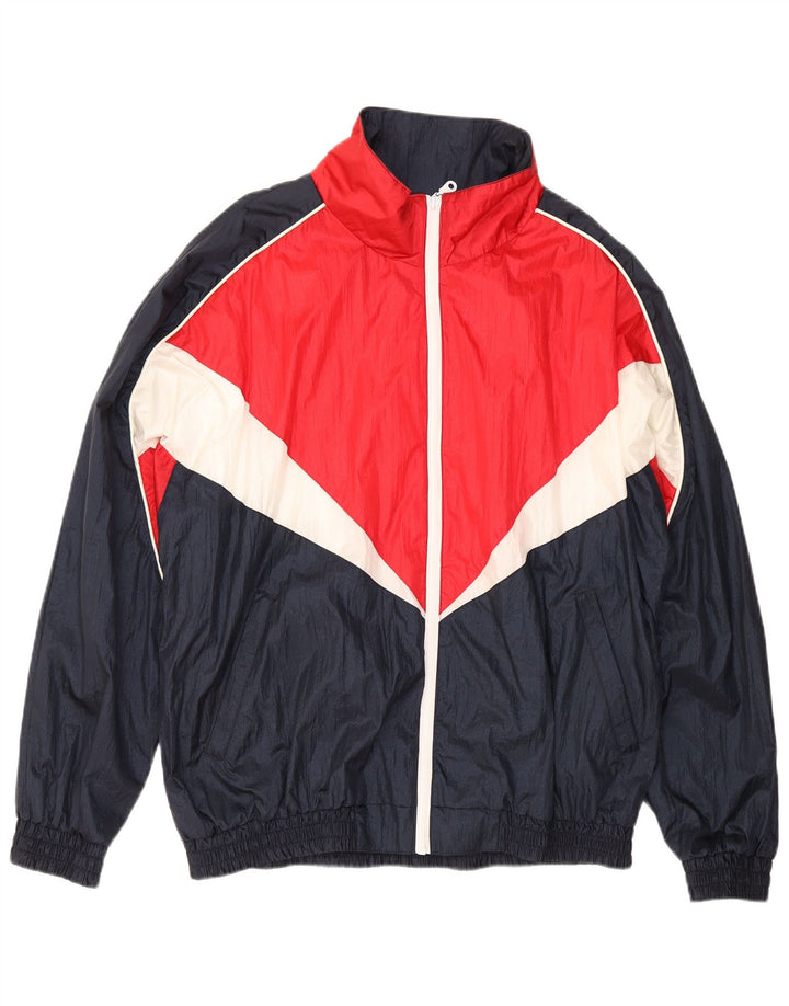 RODEO Mens Tracksuit Top Jacket UK 42 XL Navy Blue Colourblock