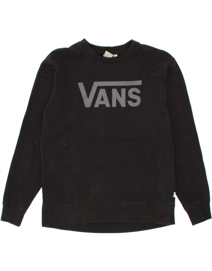 VANS Mens Graphic Sweatshirt Jumper Small Black Cotton Vintage Vans and Second-Hand Vans from Messina Hembry 