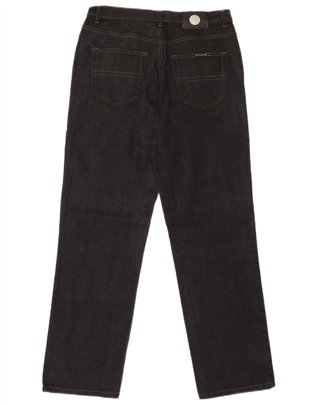 TRUSSARDI Mens Straight Jeans W32 L30 Black Cotton