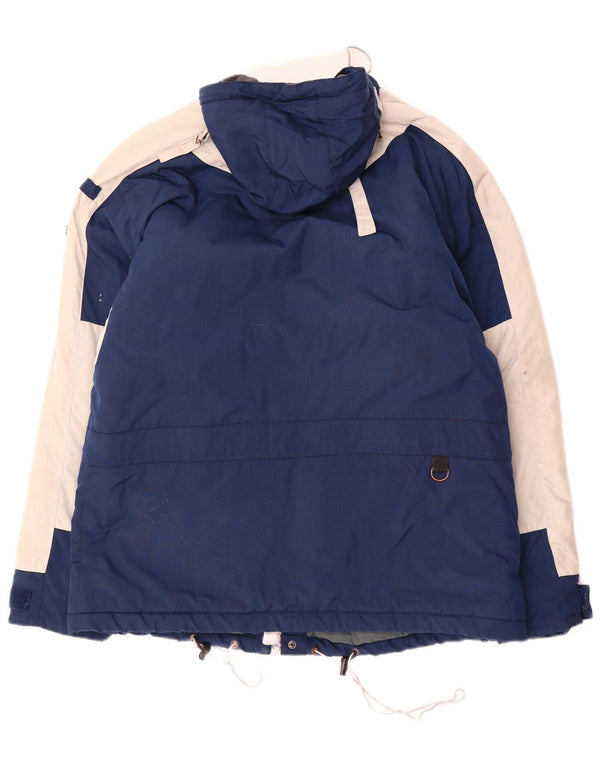 Napapijri Mens Geographic Hooded Ski Jacket UK 42 XL Navy Blue Colourblock