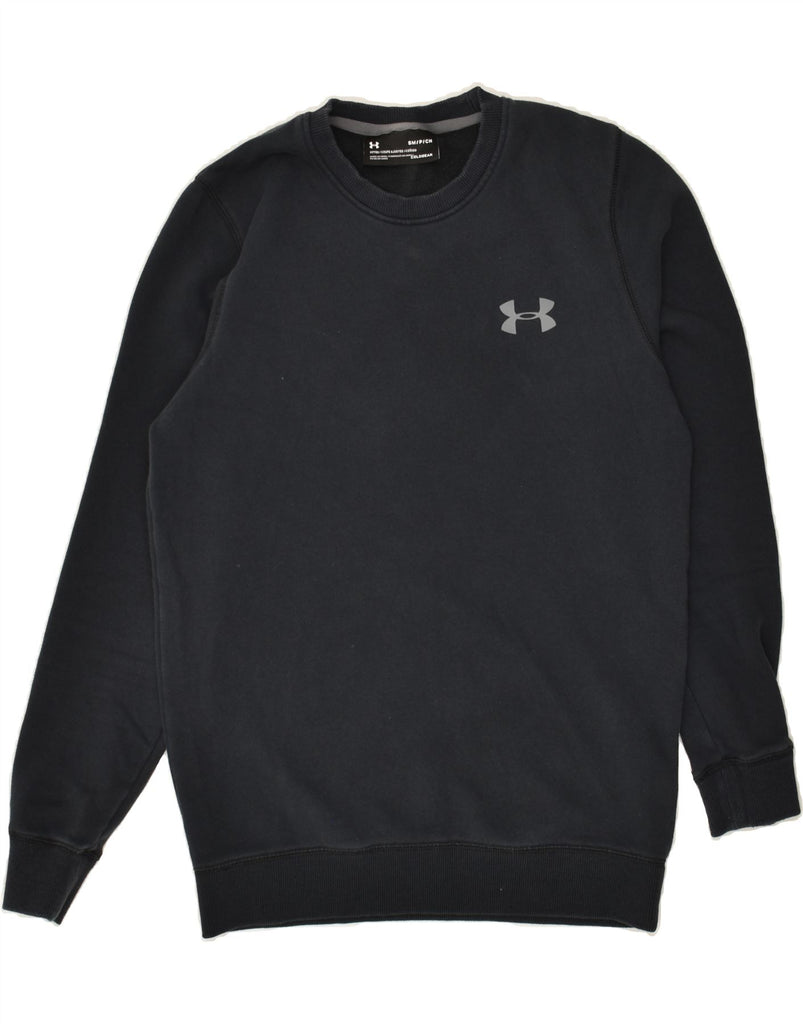 UNDER ARMOUR Mens Fitted Graphic Sweatshirt Jumper Small Black Cotton | Vintage Under Armour | Thrift | Second-Hand Under Armour | Used Clothing | Messina Hembry 