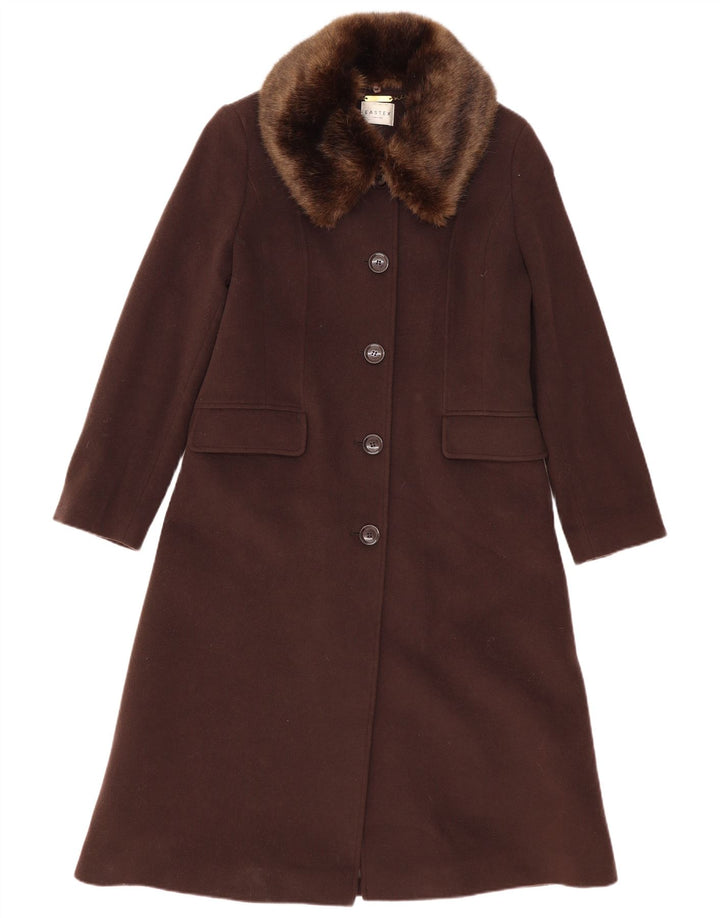 Eastex Womens Overcoat UK 12 Medium Brown Wool