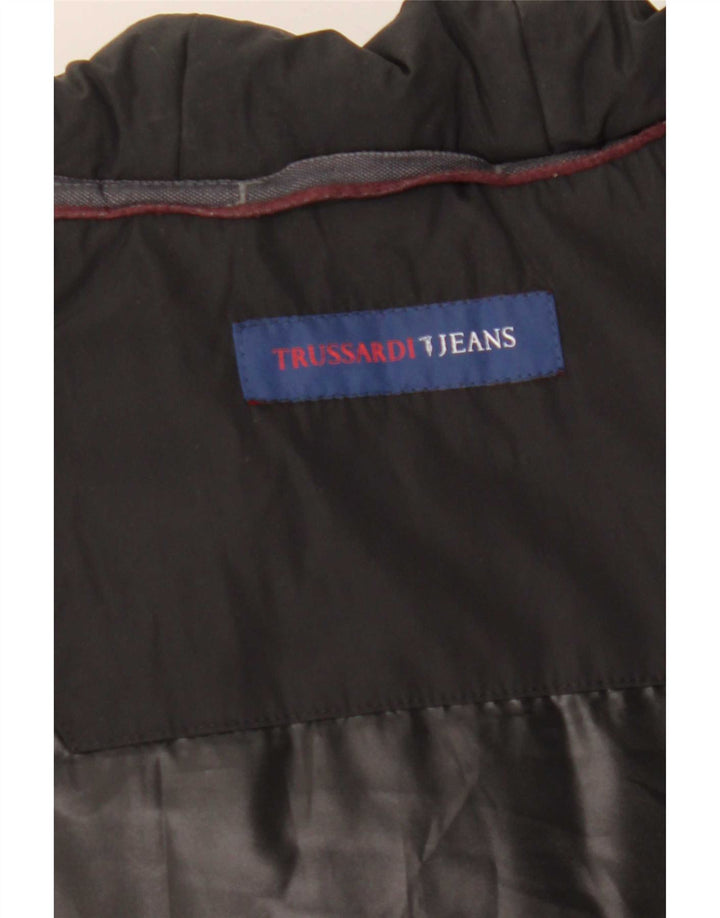 Trussardi Jeans Mens Hooded Parka Jacket UK 40 Large Grey