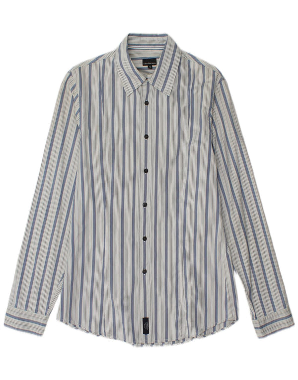 Calvin Klein Jeans Mens Shirt Small Blue Striped Cotton